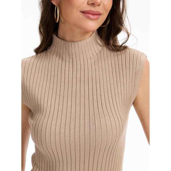 Sleeveless Knit Vest for Women Cotton Blend Slim Fit Everyday Fashion - Picture 5 of 7